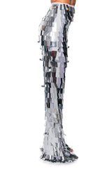 VAL STRETCH SEQUIN PANT IN SILVER