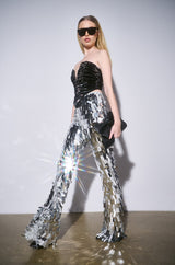 VAL STRETCH SEQUIN PANT IN SILVER