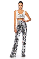VAL STRETCH SEQUIN PANT IN SILVER