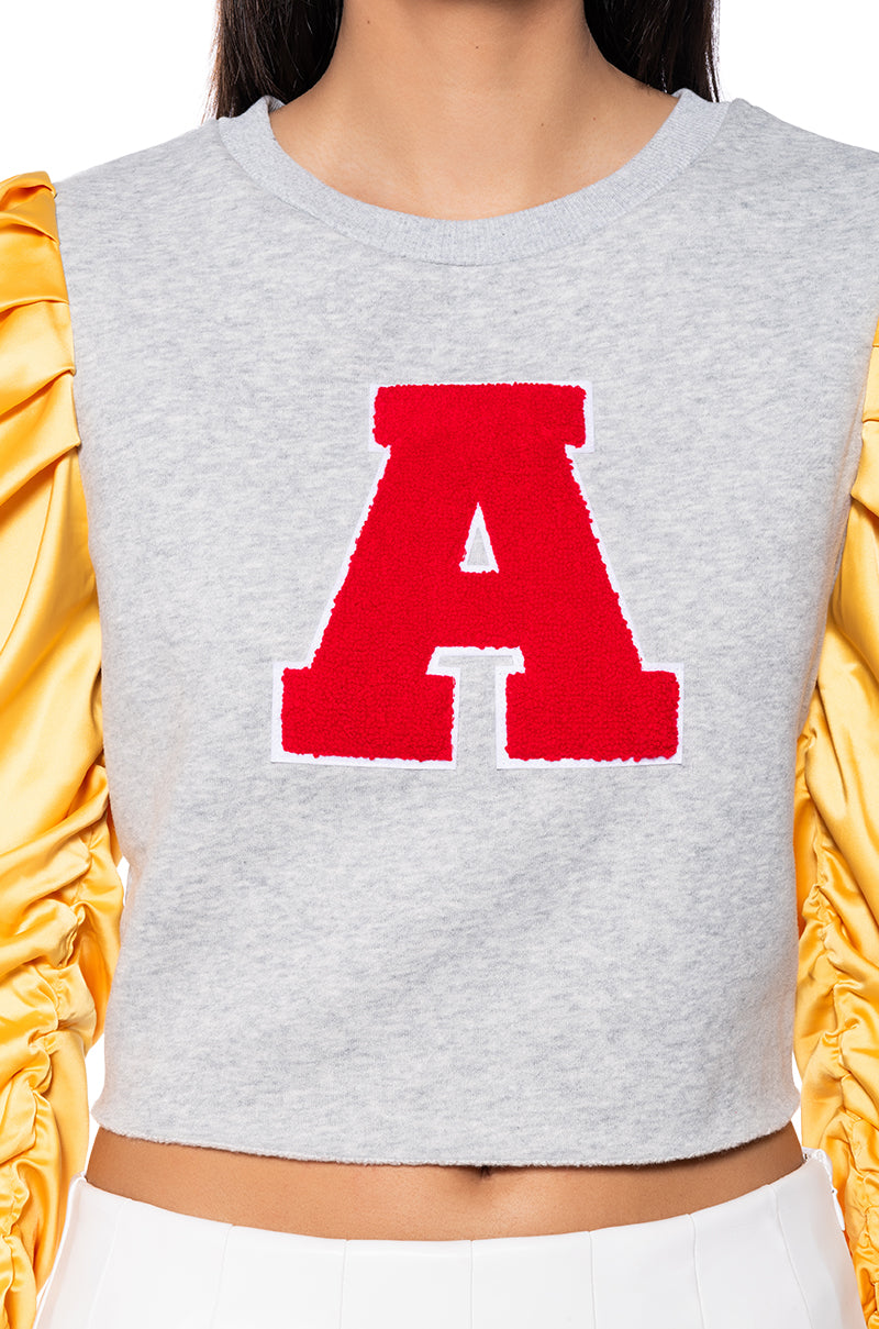 VALEDICTORIAN BADDIE PUFF SLEEVE SWEATSHIRT