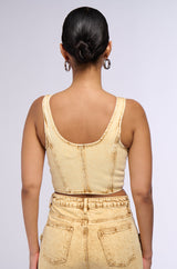 VALERIE BUTTON DOWN MINERAL WASH CORSET