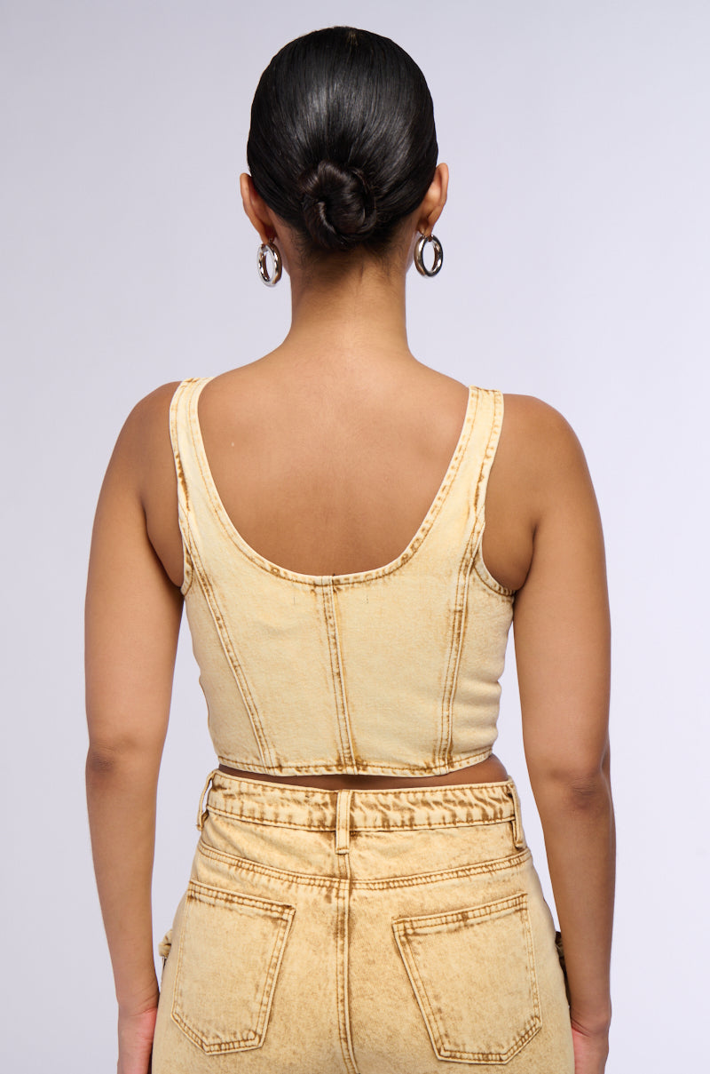 VALERIE BUTTON DOWN MINERAL WASH CORSET