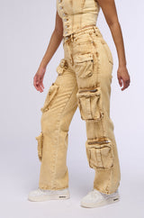 VALERIE MINERAL WASH CARGO PANT