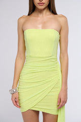 VANESSA RUCHED MESH MINI DRESS