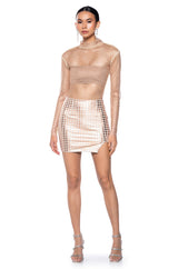 VEGA RHINESTONE MESH LONG SLEEVE TOP