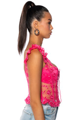 VEN AQUI LACE UP CORSET TOP
