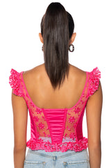 VEN AQUI LACE UP CORSET TOP