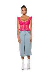 VEN AQUI LACE UP CORSET TOP