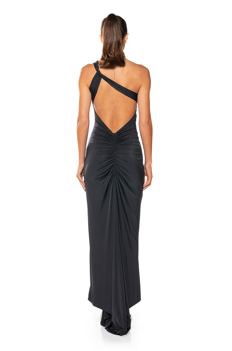 TAMMY BACKLESS RUCHED MAXI DRESS