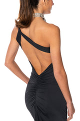 TAMMY BACKLESS RUCHED MAXI DRESS