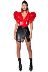 VERONICA DRAMATIC SHOULDER COLLARED BODYSUIT