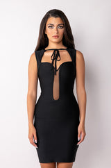 VIBIN' HALTER TOP BANDAGE DRESS
