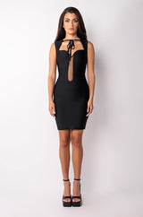 VIBIN' HALTER TOP BANDAGE DRESS