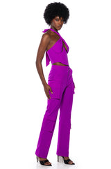 VIOLET CUT OUT HALTER TOP