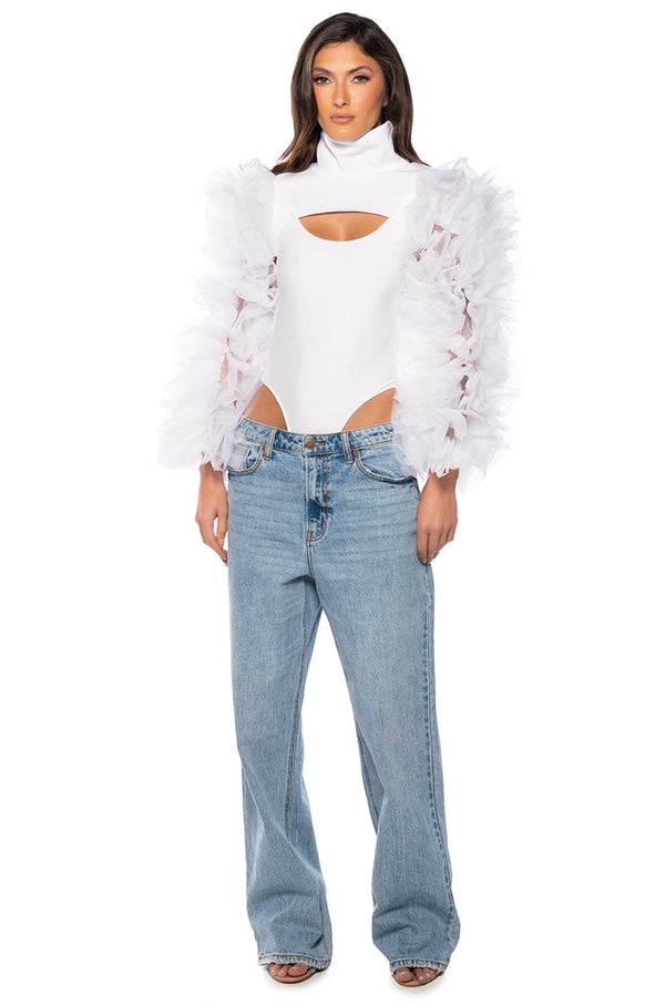 VIRGO RUFFLE SLEEVE LAYERING TOP