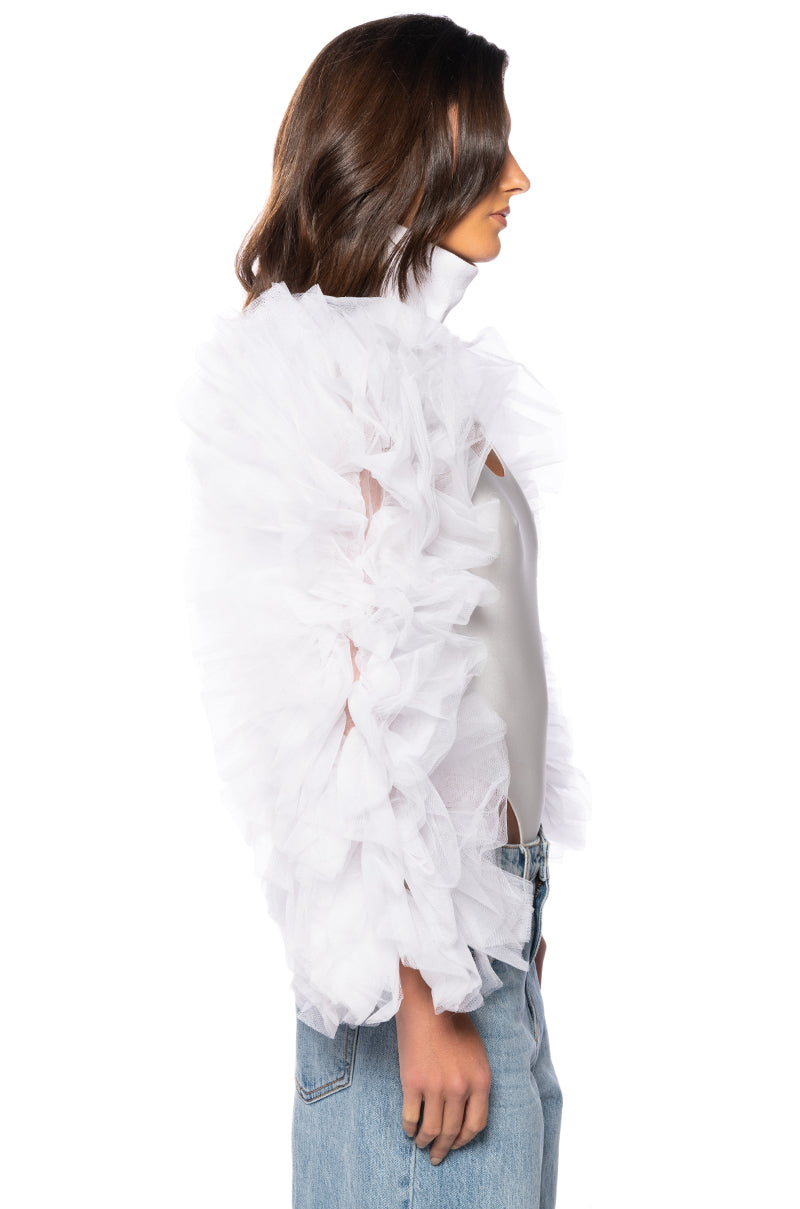 VIRGO RUFFLE SLEEVE LAYERING TOP