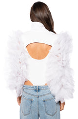 VIRGO RUFFLE SLEEVE LAYERING TOP
