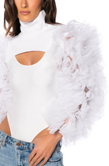 VIRGO RUFFLE SLEEVE LAYERING TOP