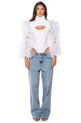 VIRGO RUFFLE SLEEVE LAYERING TOP