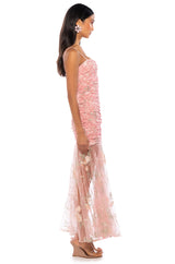 VIVIAN BEADED SLEEVELESS MAXI DRESS IN PINK