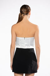 VIVIAN TUXEDO DETAIL STRAPLESS MINI DRESS