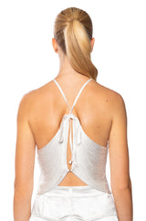 VIVIANNE FRINGE DETAIL CROP TOP IN WHITE
