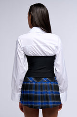 WAIT 4 U BANDAGE POPLIN COLLARED BLOUSE