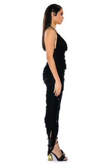 WAITING ON NO ONE HALTER KNIT MAXI DRESS