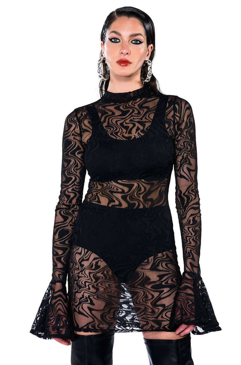 WAITING ON YOU SHEER MINI DRESS