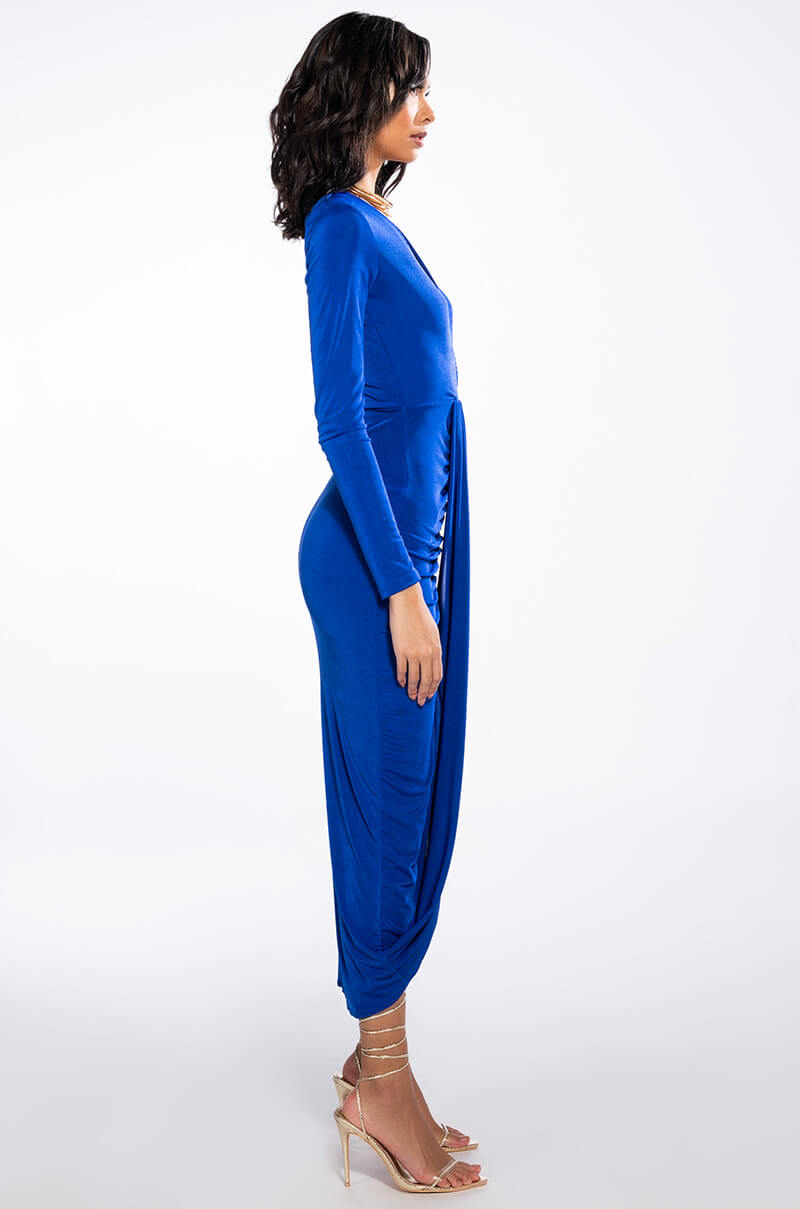 WALK THE WALK LONG SLEEVE MIDI DRESS