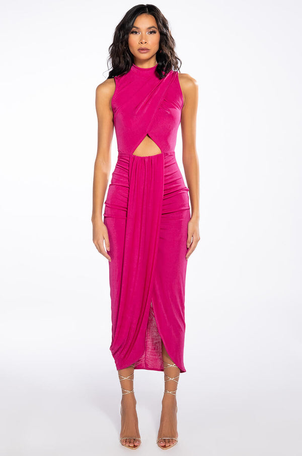 WALK THE WALK SLEEVELESS MIDI DRESS