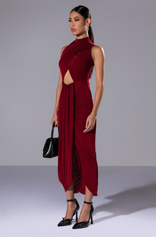 WALK THE WALK SLEEVELESS MIDI DRESS