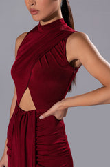 WALK THE WALK SLEEVELESS MIDI DRESS