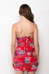 WALK WITH ME MINI RUCHED DRESS