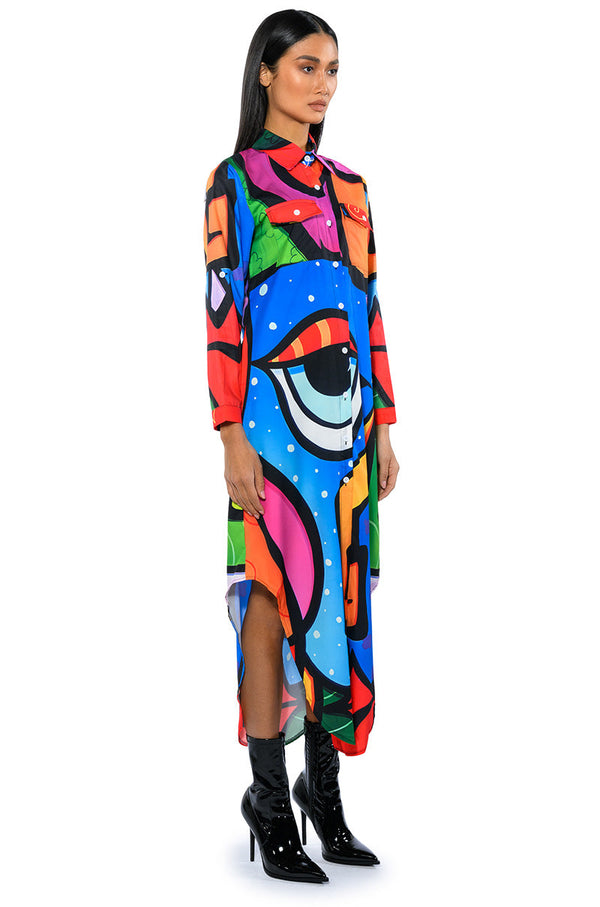 WANDERLUST BUTTON DOWN MAXI DRESS