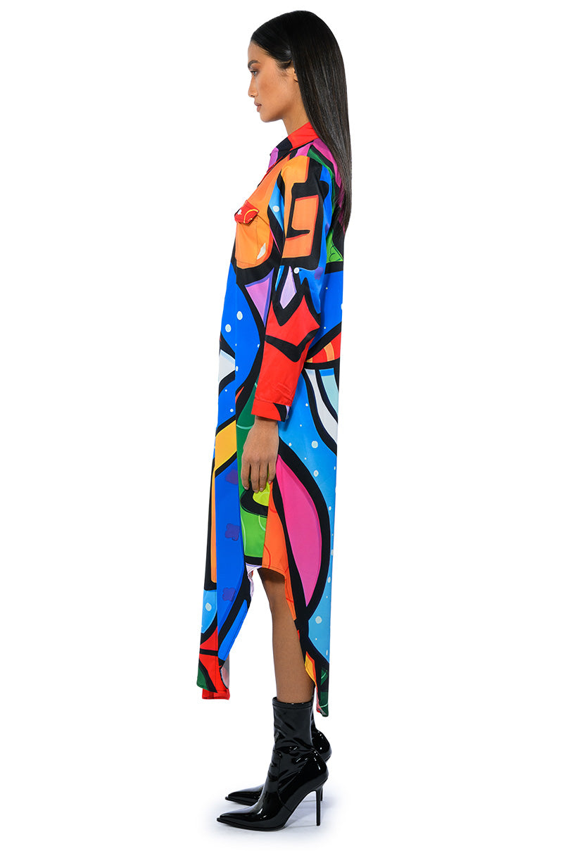 WANDERLUST BUTTON DOWN MAXI DRESS