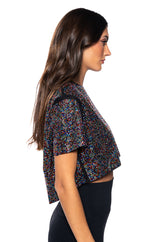 WONDERLUST RHINESTONE EMBELLISHED OPEN BACK T-SHIRT