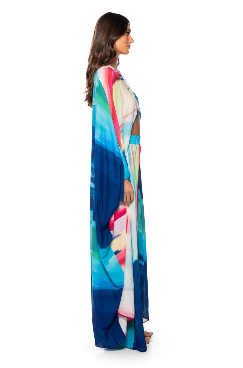 WATERCOLOR BUTTON UP TOP