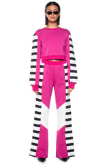 WATERMELON SUGAR PULL OVER STRIPED SWEATSHIRT