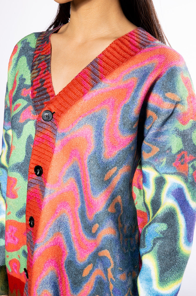 WAVY BABY COLORFUL SWEATER CARDIGAN
