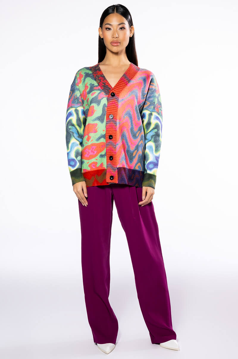 WAVY BABY COLORFUL SWEATER CARDIGAN