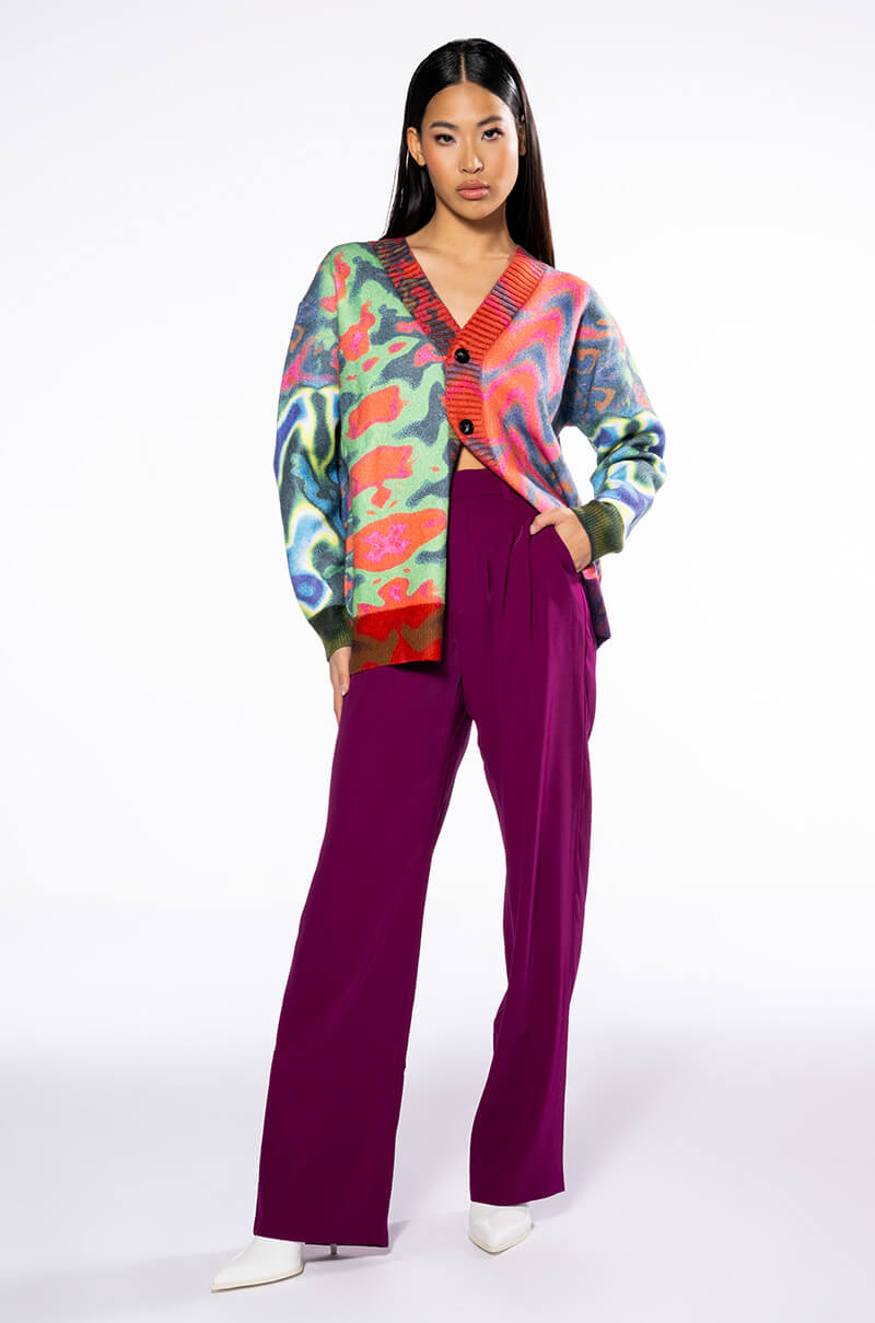 WAVY BABY COLORFUL SWEATER CARDIGAN