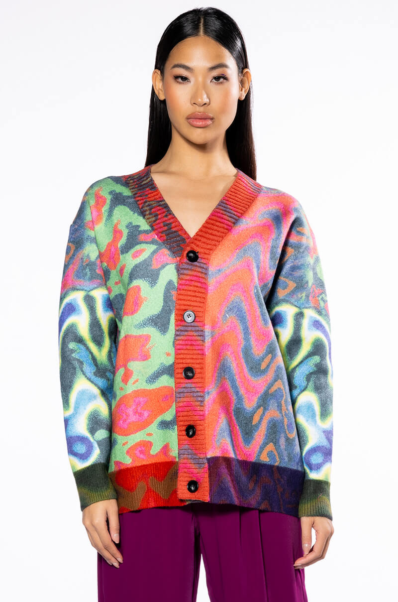 WAVY BABY COLORFUL SWEATER CARDIGAN