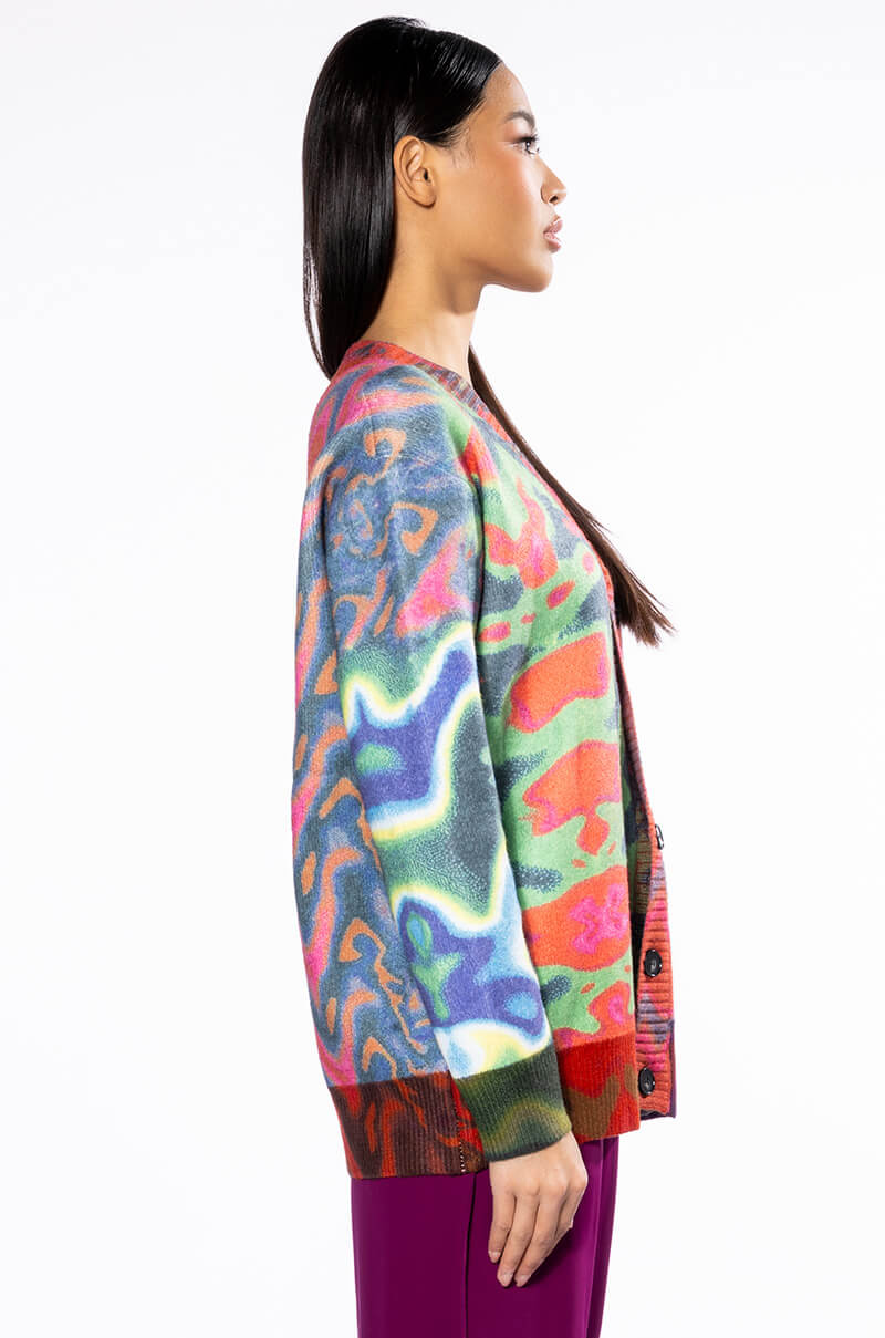 WAVY BABY COLORFUL SWEATER CARDIGAN