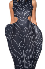 WAVY BABY STRAPLESS MIDI DRESS