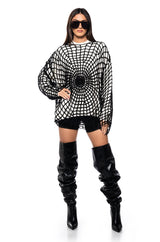 WEAVE MY OWN WEB CREWNECK SWEATER