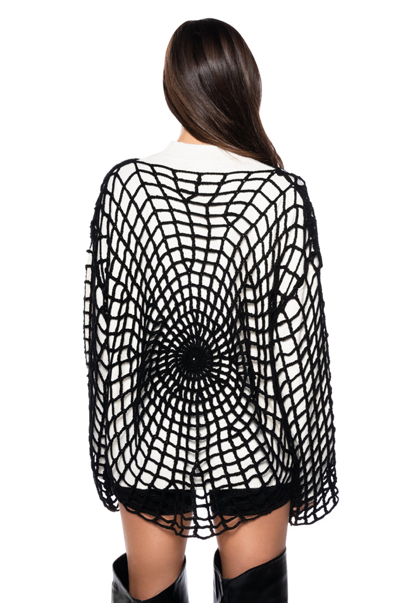 WEAVE MY OWN WEB CREWNECK SWEATER