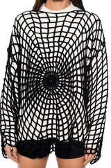 WEAVE MY OWN WEB CREWNECK SWEATER