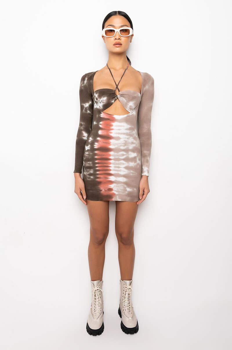 WHAT SHE WANTS TIE DYE MINI DRESS