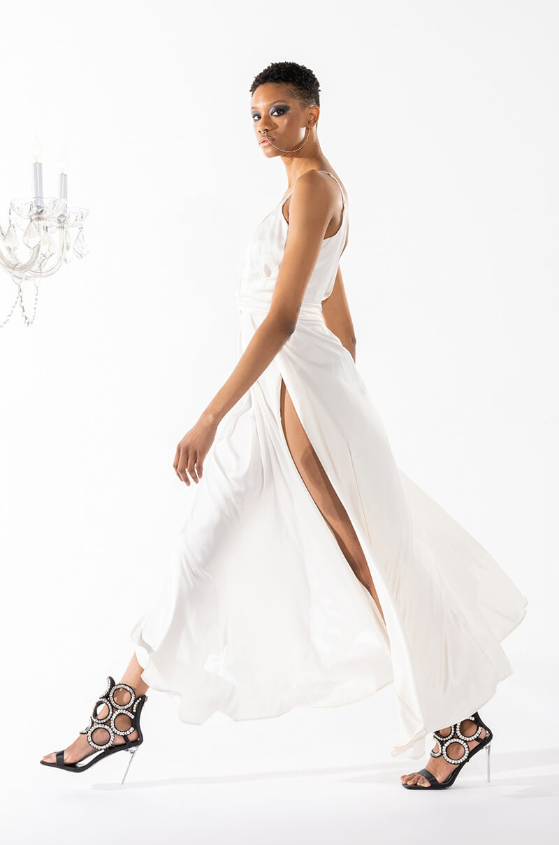 WHAT YOU CALL IT HIGH SLIT MAXI DRESS